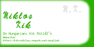 miklos kik business card